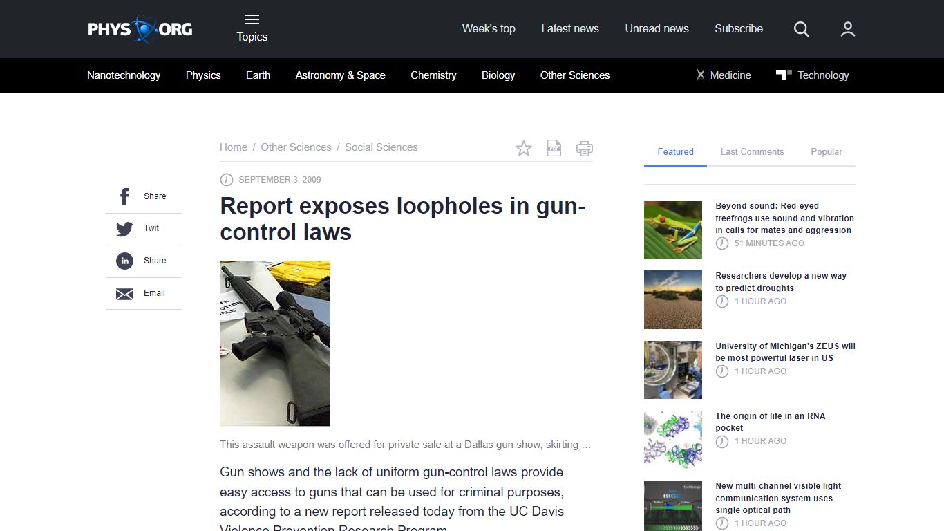 Report exposes loopholes in gun-control laws - Phys.org